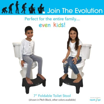 Squat-n-Go Toiletkrukje - Goed voor de toelgang - Zwart 2 7 foldable with kids black