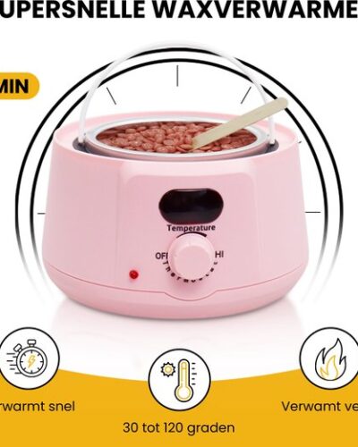 Bolusso Roze Wax Apparaat - NIEUW model - 500g Wax Bonen 13 Bolusso Roze Wax Apparaat - NIEUW model - 500g Wax Bonen - Afbeelding 6