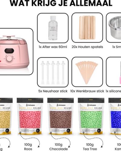 Bolusso Roze Wax Apparaat - NIEUW model - 500g Wax Bonen 14 Bolusso Roze Wax Apparaat - NIEUW model - 500g Wax Bonen - Afbeelding 7